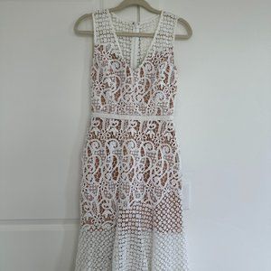 Barneys New York White Sleeveless Dress XS